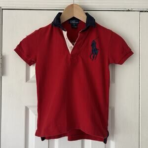 Polo Ralph Lauren Kids Short Sleeve Red Logo Horse Size 6 #2 Jersey